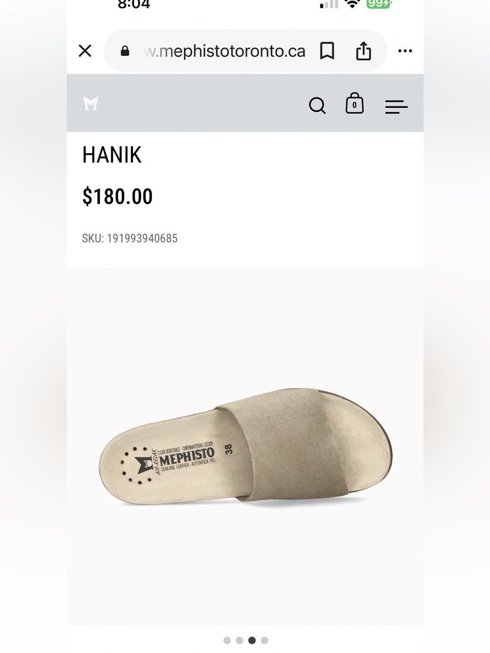 Sz7⭐️NWT Mephisto Warm Grey/Taupe Suede Slide Sandals